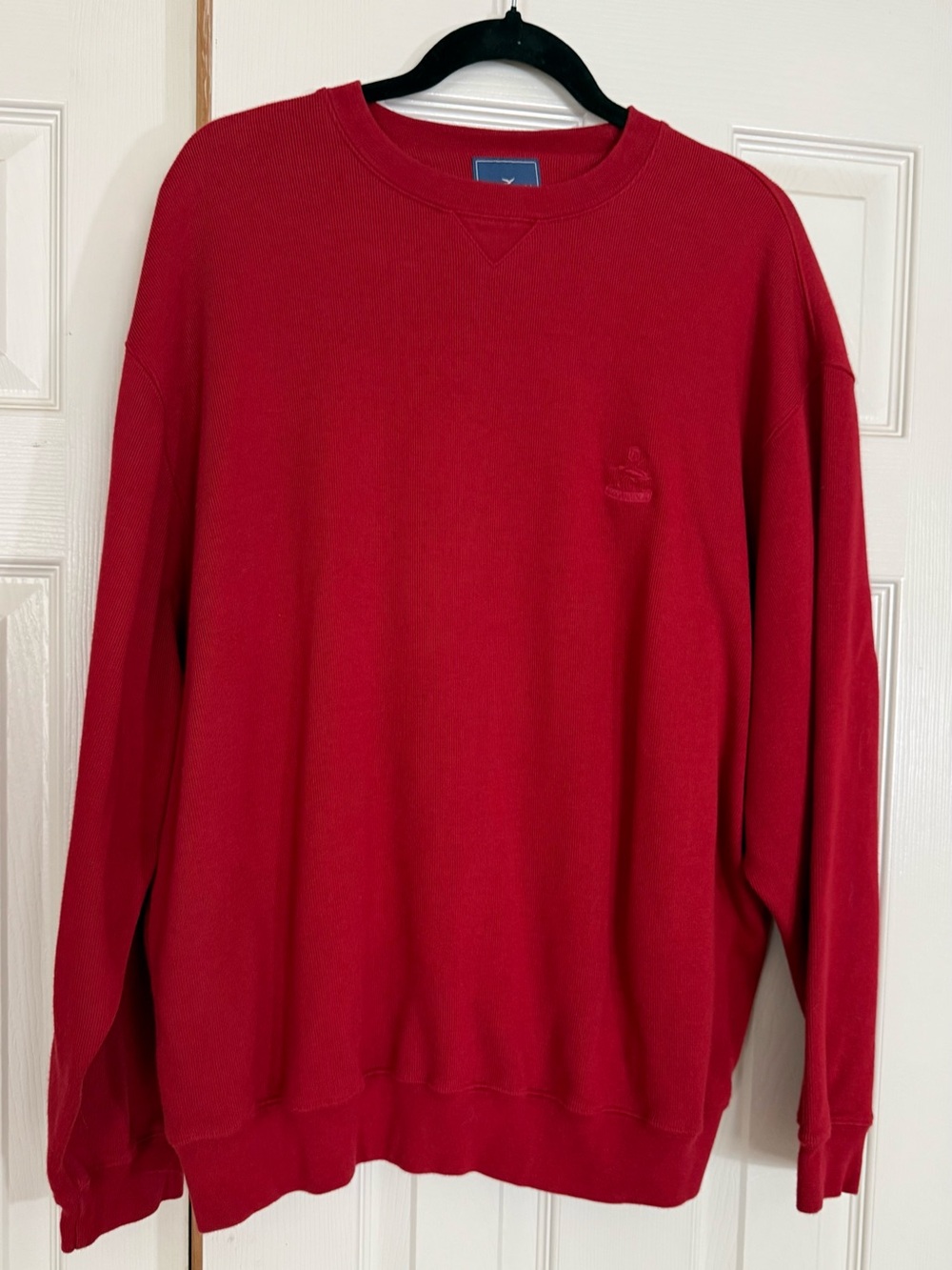 Façonnable Men’s Large Red Cotton Crewneck Sweatshirt